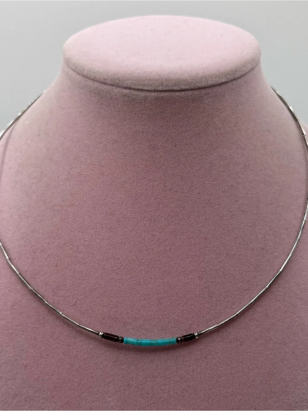 liquid Sterling Silver Necklace with Turquoise Accent